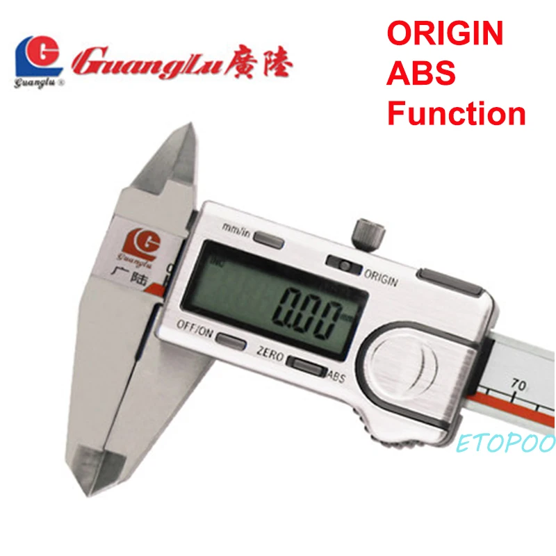 GUANGLU ABS происхождения цифровой штангенциркуль 0 150mm 6 дюймов Нержавеющая сталь