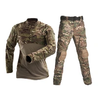 military uniform camouflage tactical flog suits men women combat sets with knee pad cs police training equipment bf218