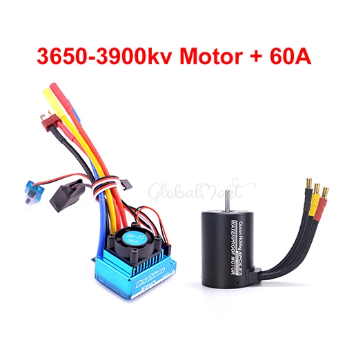 60A and 3650-3900KV 3650 3900kv 4300kv бесщеточный двигатель/45A 60A 80A 120A бесщеточный ESC электрический регулятор скорости пыленепроницаемый для 1:10 1/10 RC автомобилей - Цвет: 60A and 3650-3900KV