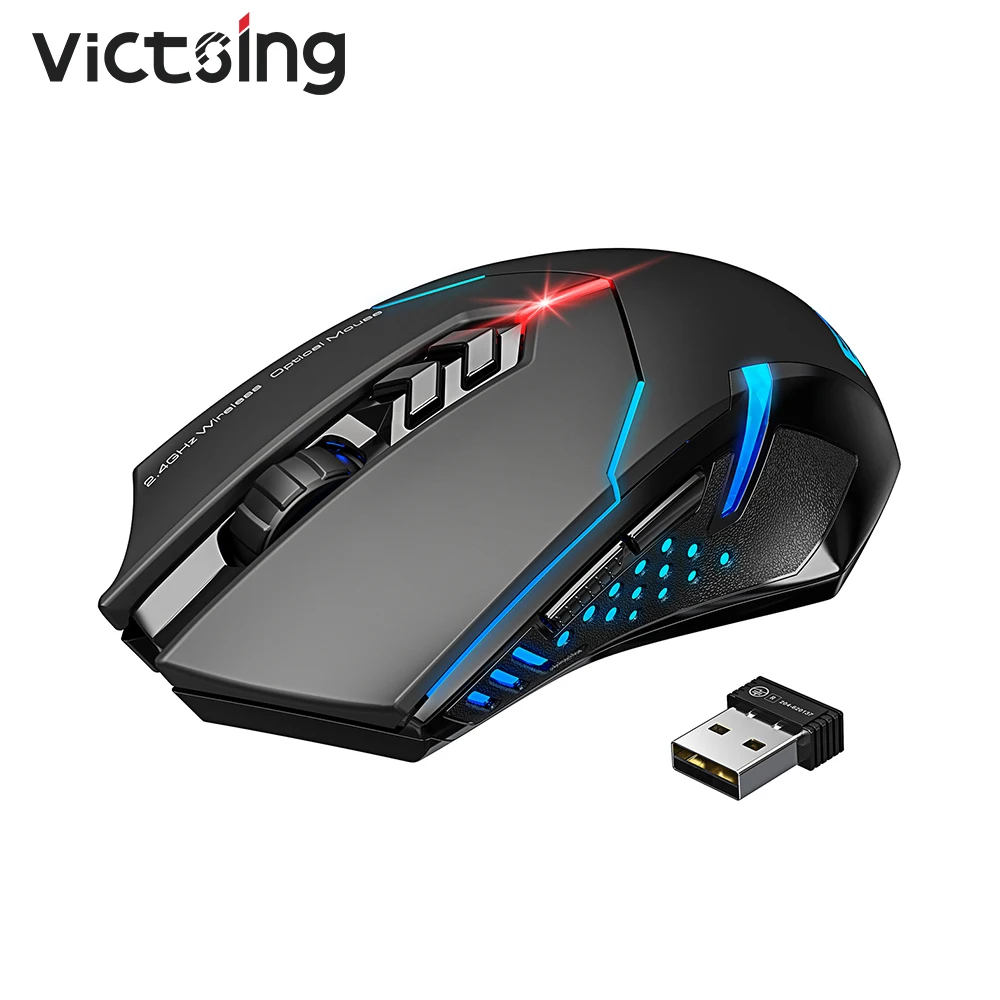 victsing pc066 wireless mouse 2 4ghz noiseless gaming mice 7 buttons 5 adjustable dpi 2400 computer mouse for laptop pc gamer free global shipping