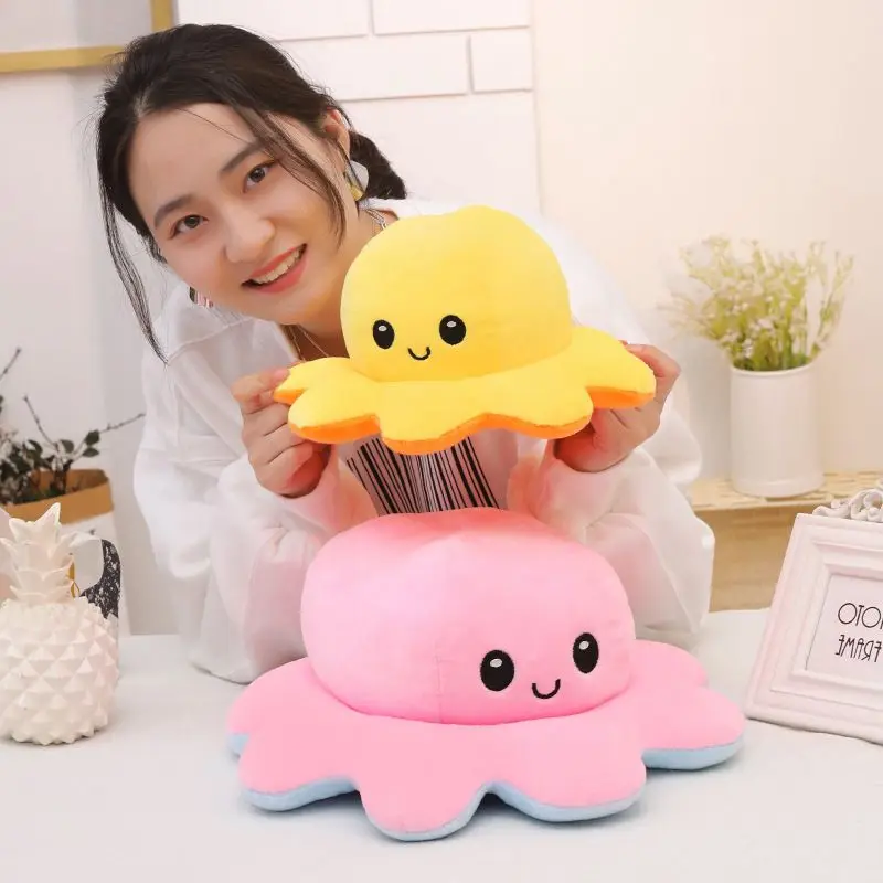 

Pleasure Fidget Flip Toys Animal Birthday Party Octopu Fashion Double-sided Cara Octopu New Game For Stress Multicolor Toys