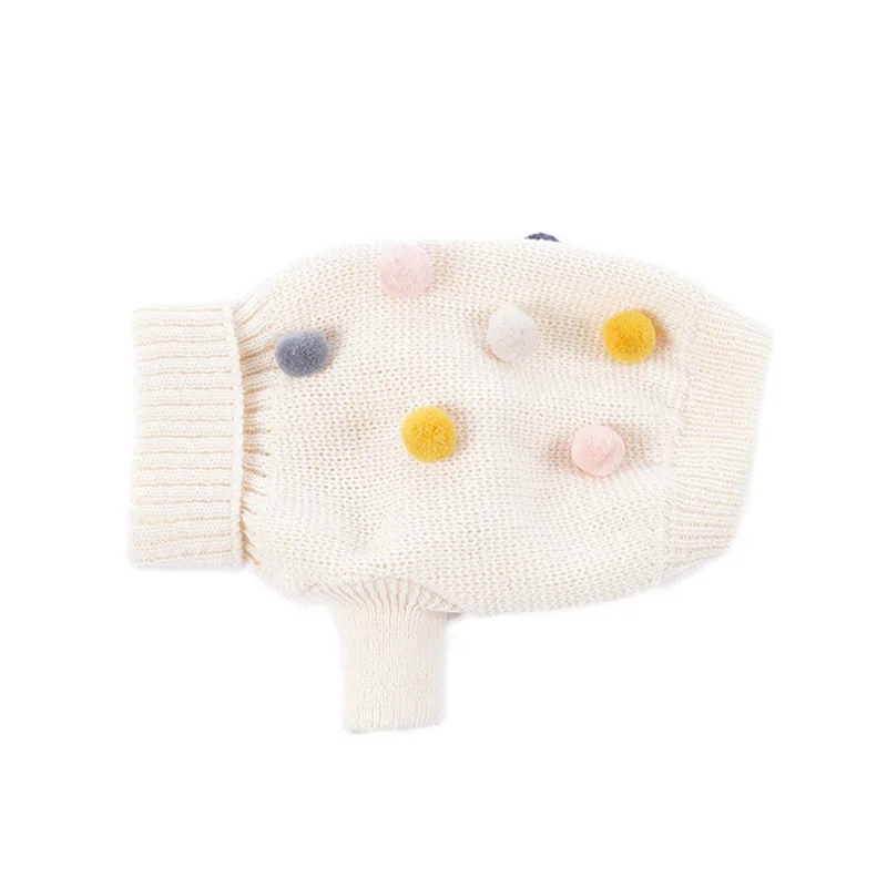 Одежда для кошек Сезон осень-зима Теплый вязаный пуловер с помпоном в британском