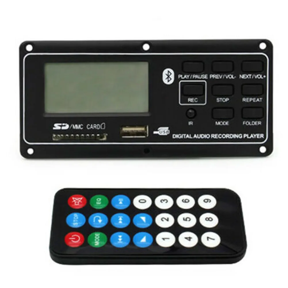 Bluetooth Board USB MP3 Player Small Remote Control Module Aux FM Audio Decoder Accessories Digital Led Card | Электроника