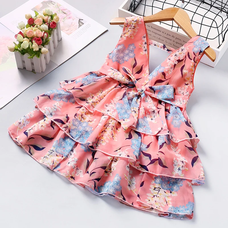HE Hello Enjoy Baby Girls Dress New Summer Kids Girl Princess  Floral Children Dresses Party Casual Costume Children Clothing