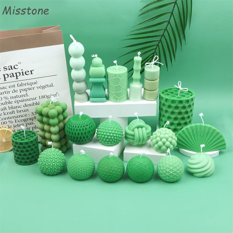 

4 Styles Knitting Wool Ball Silicone Candles Mold DIY Fondant Cake Decorating Tools Handmade Aroma Reseau Sphere Mould
