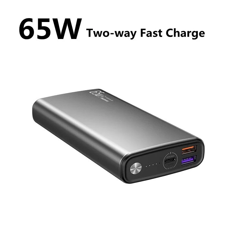 

FOR Notebook Power Bank 20000mAh 65w Two-Way Super Fast Charge Portable Powerbank Mobile Phone External Auxiliary Battery