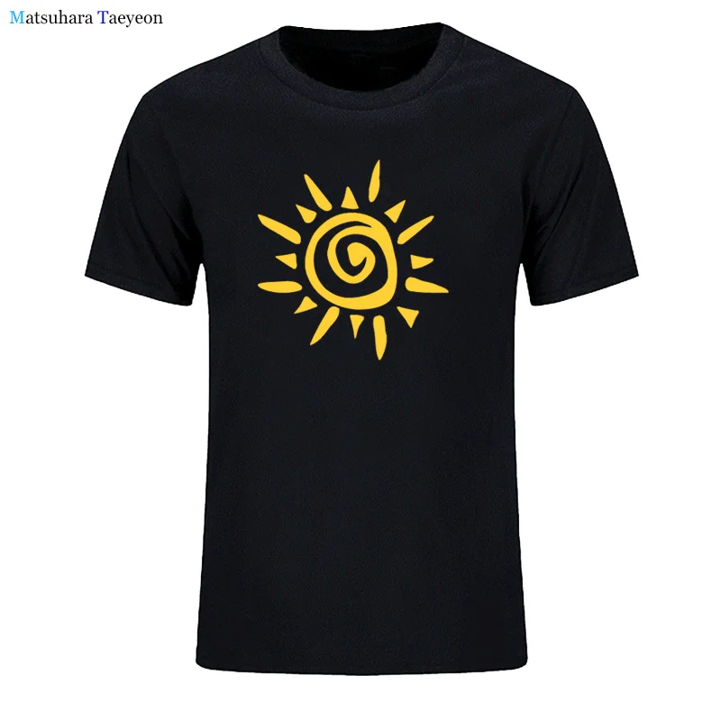 

Футболка мужская с круглым вырезом, модная тенниска с забавным принтом солнца, крутой Топ в стиле хип-хоп с короткими рукавами, хлопковая ул...