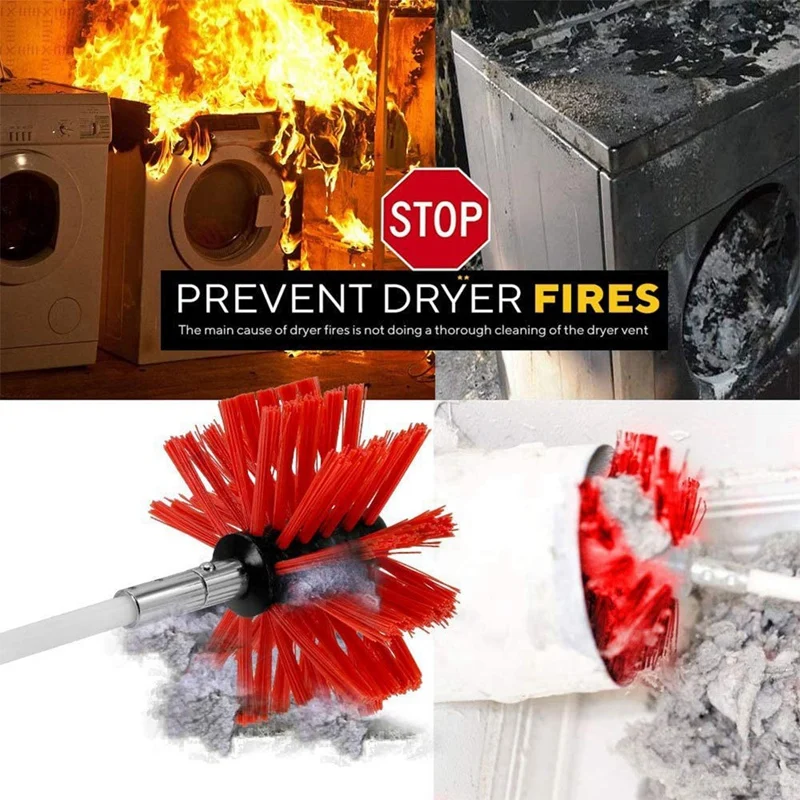 

Dryer Vent Cleaner Kit Brush, Flexible to Clean Inner Duct Pipe and Removal of Lint, This DIY Cleaning Tool Can Be Used