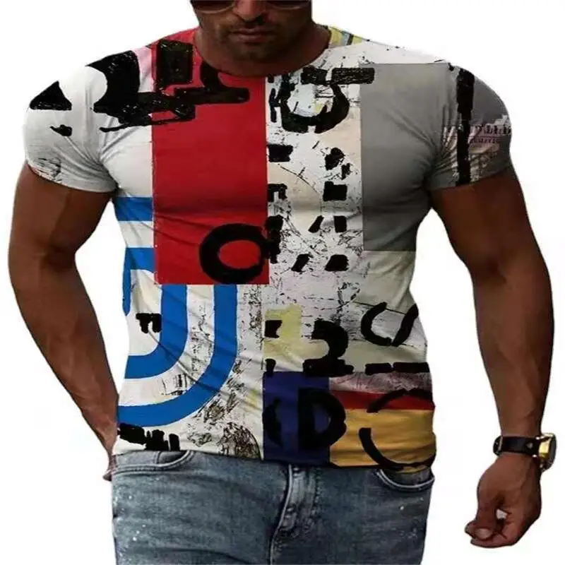 

2021 European and American men's T-shirt men's summer fashion casual round neck playing card printing short-sleeved shirt