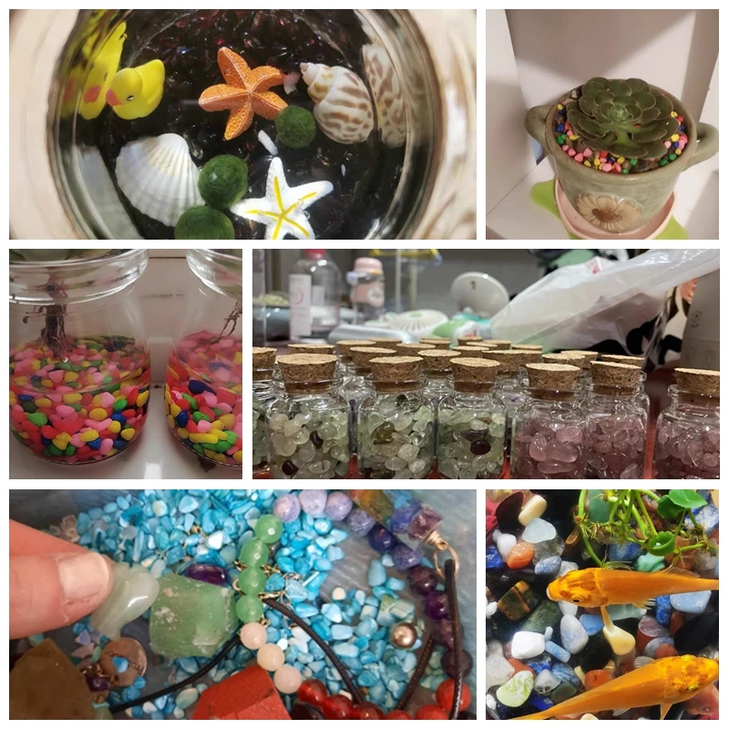 Colorful 3-5MM 20G 50G 100G Mixed Natural Gravel Chip Beads Irregular Energy Gem Stone for Fish Tank Bonsai Decoration | Украшения и
