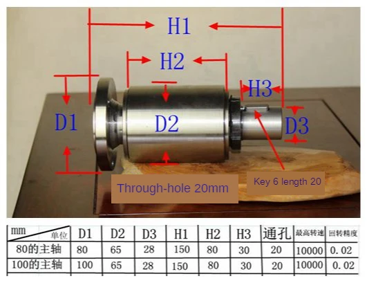 80/100/шпиндель токарного станка высокоскоростной шпиндель сборка головки с