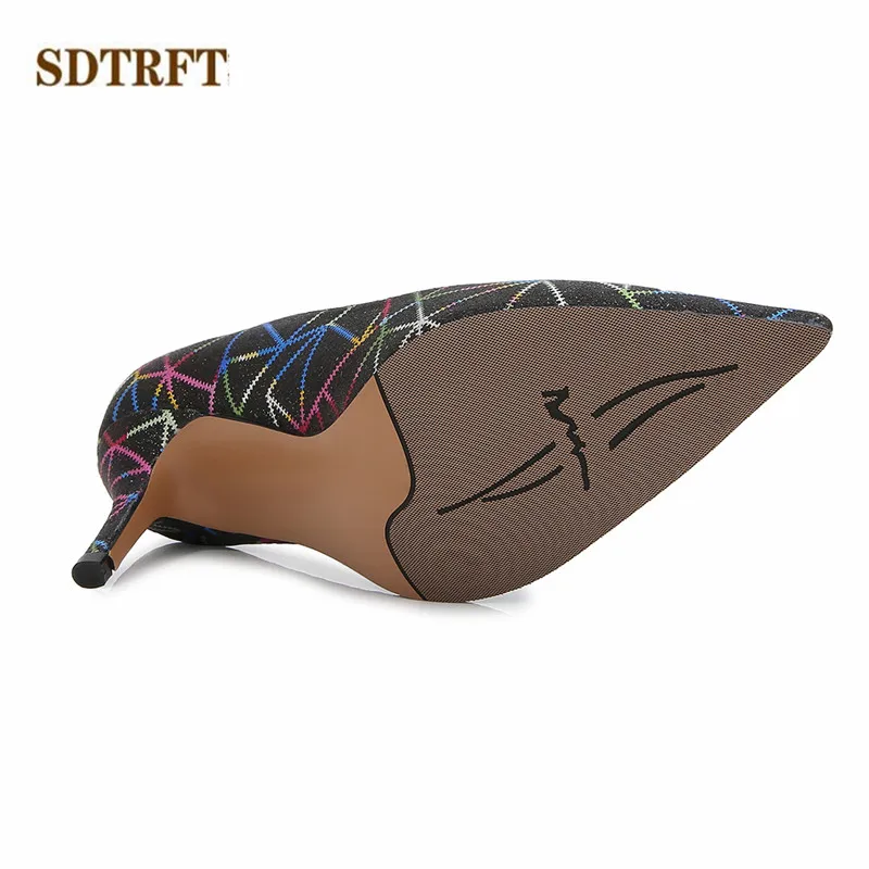 Туфли SDTRFT женские с закрытым носком заостренный носок тонкий высокий каблук 8 см