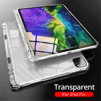 transparent shockproof silicone soft case for apple ipad pro 11 2018 2020 2021 with pen slot cover for ipad pro 12 9 2021 2020