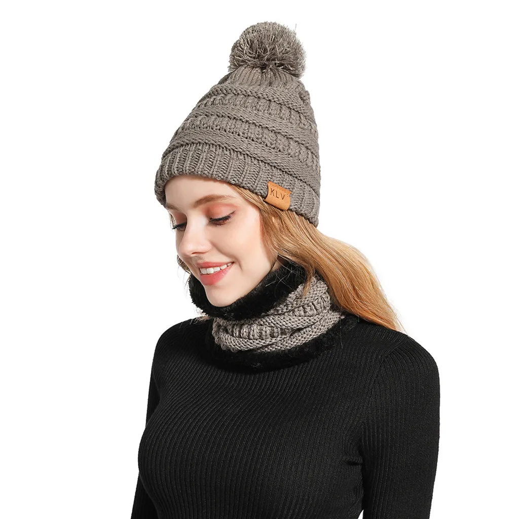 Зимние шапки для женщин и шарфы унисекс зимняя утепленная шерстяная теплая шапка