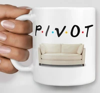 pivot friends mug 11oz ceramic coffee mug cup with spoon