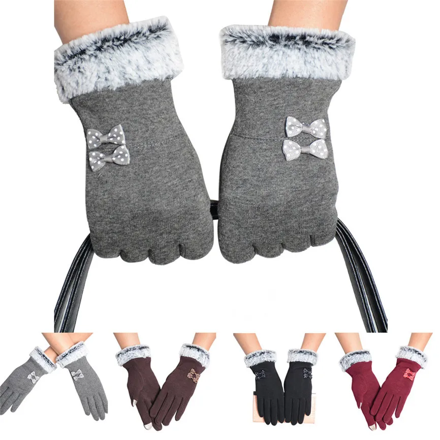 2019 женские зимние перчатки с сенсорным экраном Осенние теплые рукавицы для