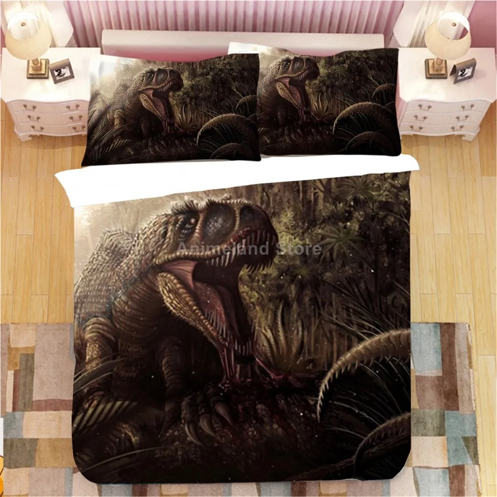 Детский комплект постельного белья с изображением динозавра | Дом и сад