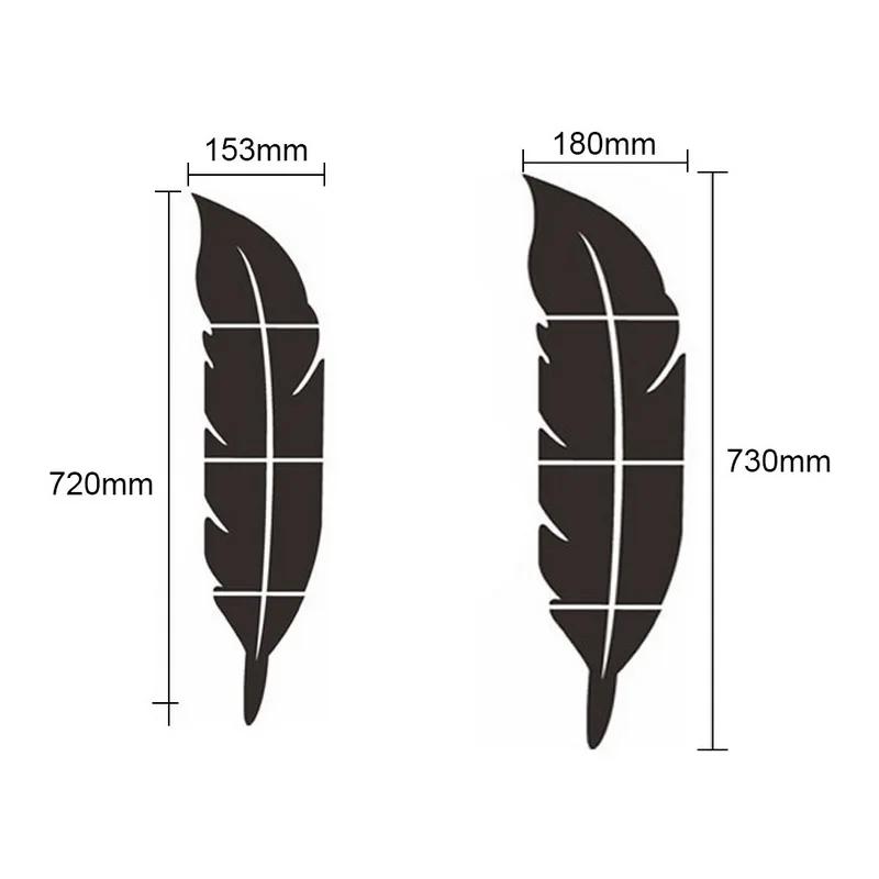 

3D DIY Feather Mirror Wall Sticker for Living Room Art Home Decor Removable Sticker Plastic Sticker Mural Wall Sticker Decor