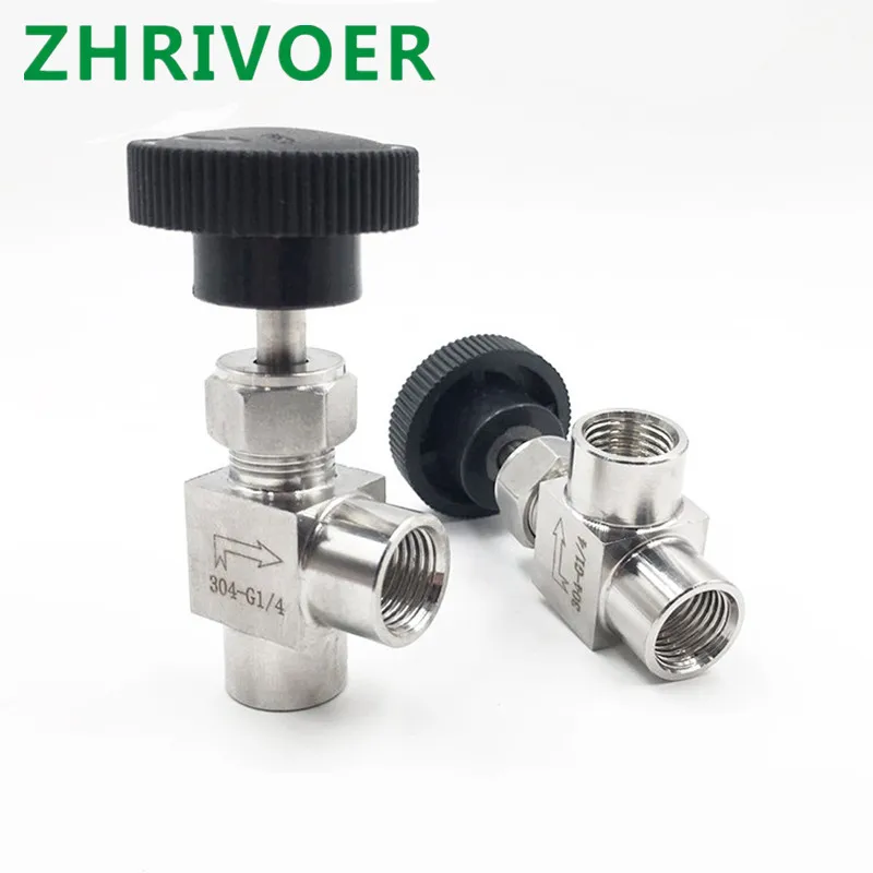 1 шт. BSP SS304 для воды газа нефти нержавеющая сталь 304 игольчатый клапан 1/8 дюйма 1/4 1/2