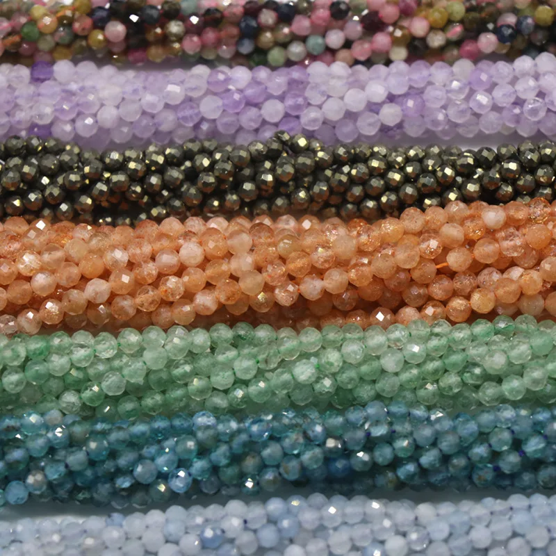 2 нити/упаковка натуральный камень Лабрадорит Гранат Аквамарин Рубин огранки 3 мм