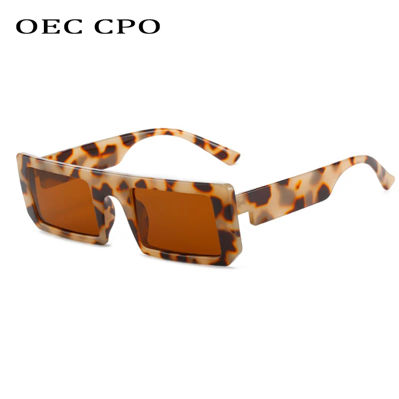 

OEC CPO Leopard Rectangle Sunglasses Women Vintage Shades Ladies Square Sun Glasses Female Fashion Gafas UV400 Eyewear O1279