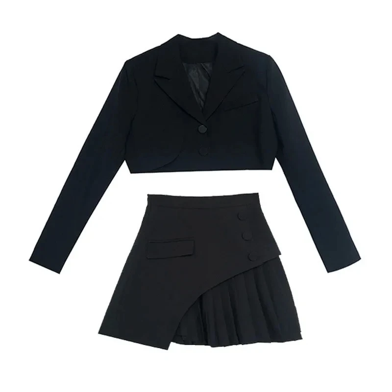 Женские костюмы с юбкой нестандартный плиссированный Готический уличный