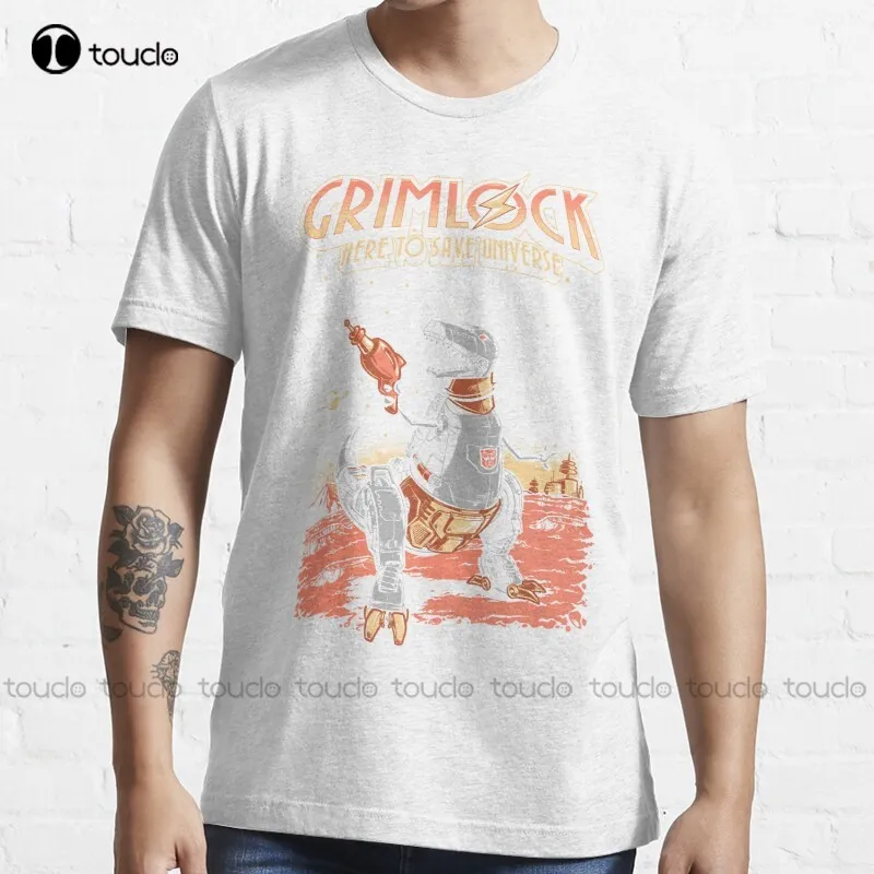 

New Space Pulp Robot Dinosaur Hero T-Shirt Funny T Shirts For Men Cotton Tee Shirt S-3Xl