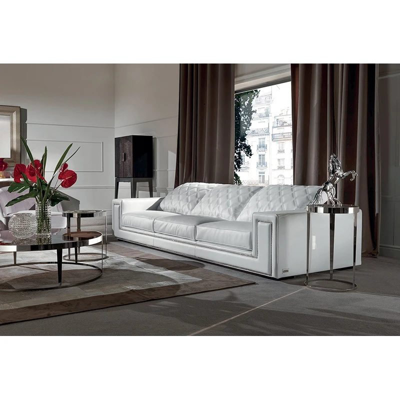 Современная мебель для гостиной Роскошный итальянский дизайн кожаный диван |