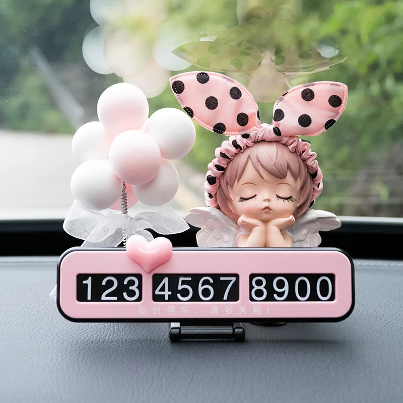 

Cute Annie Cartoon Doll Car Decoration Car Interior Accessories Car Temporary Parking Sign Telephone Number Sign Parking Card