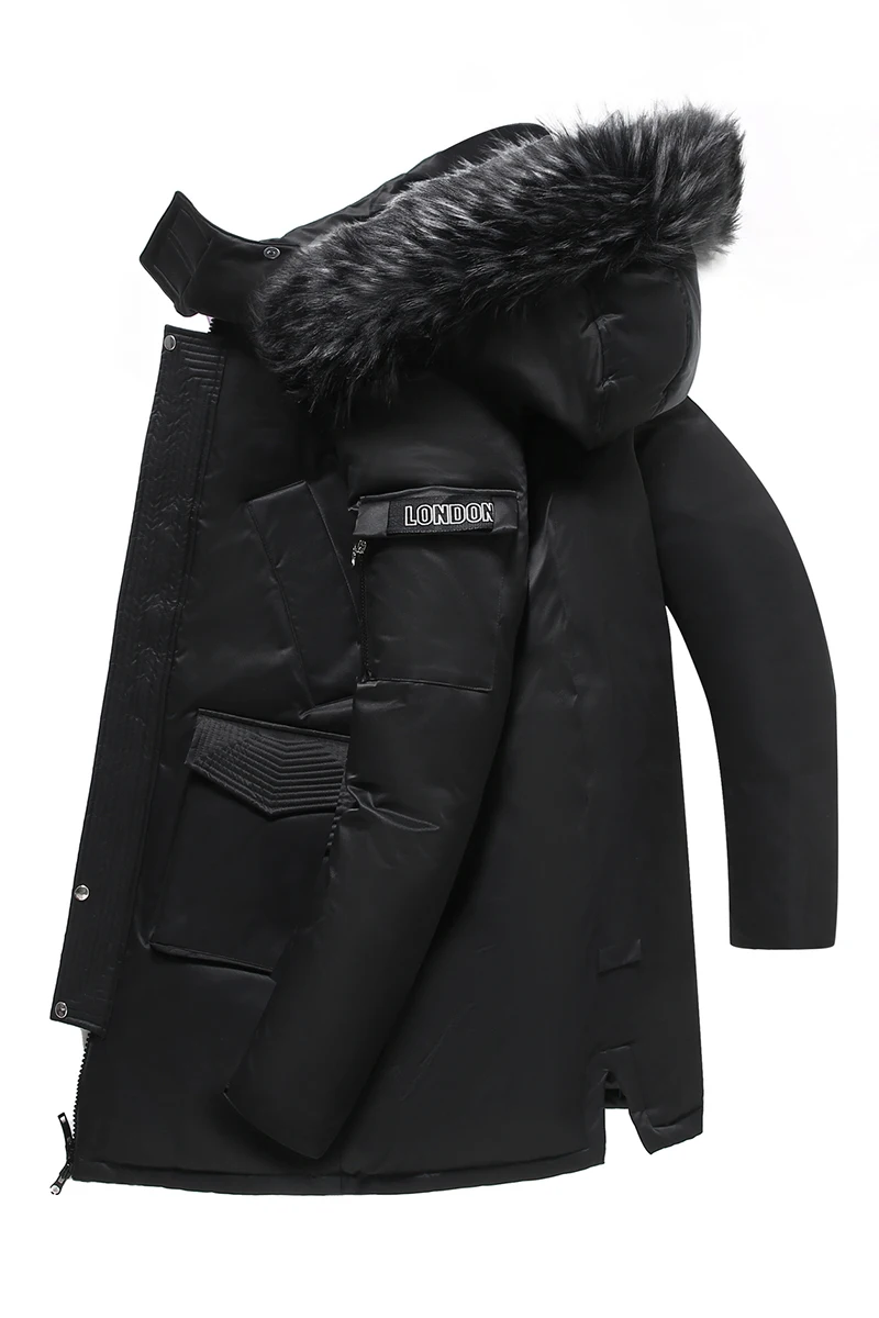 Мужская теплая зимняя меховая толстовка длинные пуховики и куртки