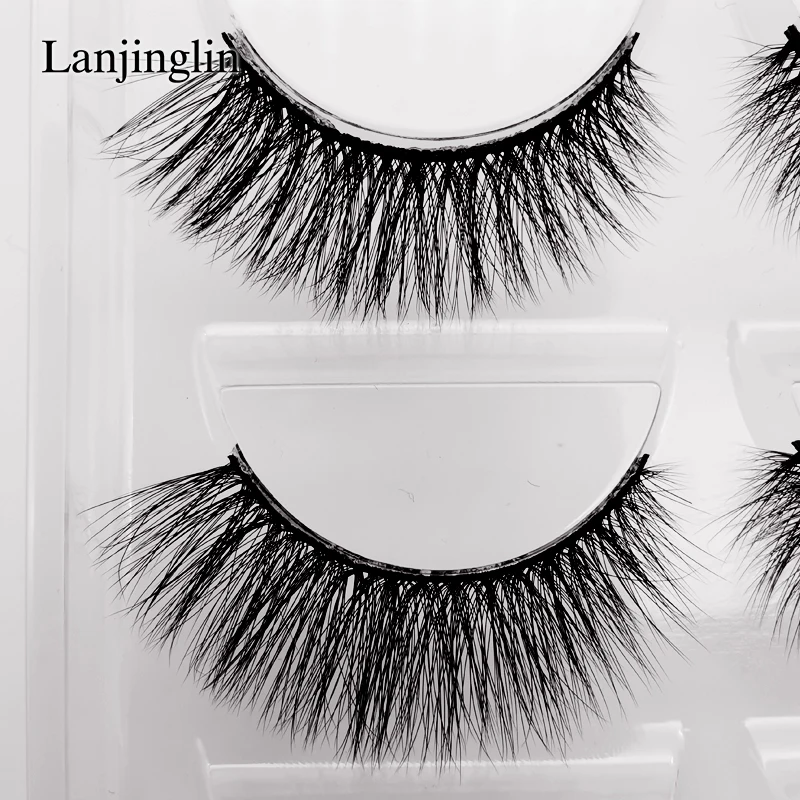 LANJINGLIN, 4/5 пар, норковые ресницы, натуральные, длинные, 3d, норковые накладные ресницы для наращивания, пушистые, без грубости, макияж, накладные ресницы
