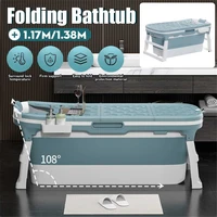 folding bathtub for adult portable bath tub children swimming pool large plastic bath bucket insulation bathing bathtub with lid