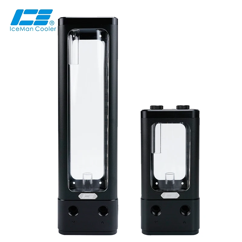 

IceManCooler ICE-DX3 стеклянный резервуар для воды без насоса резервуар Combinet 5v 3pin ARGB светильник, поддержка управления материнской платой, черный