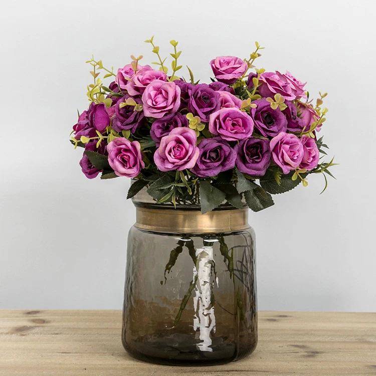 

Artificial Flower Rose Flower Green Plant Flower Artificial Silk Flower Wedding Flower Home Decoration Living Room DecorationDiy