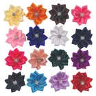 Цветы белые, 1 дюйм, атласная лента ручной работы, 20 шт., аппликации для стразы, цветок для рукоделия, шитья, украшения для свадьбы, скрапбукинга, 2,8 см