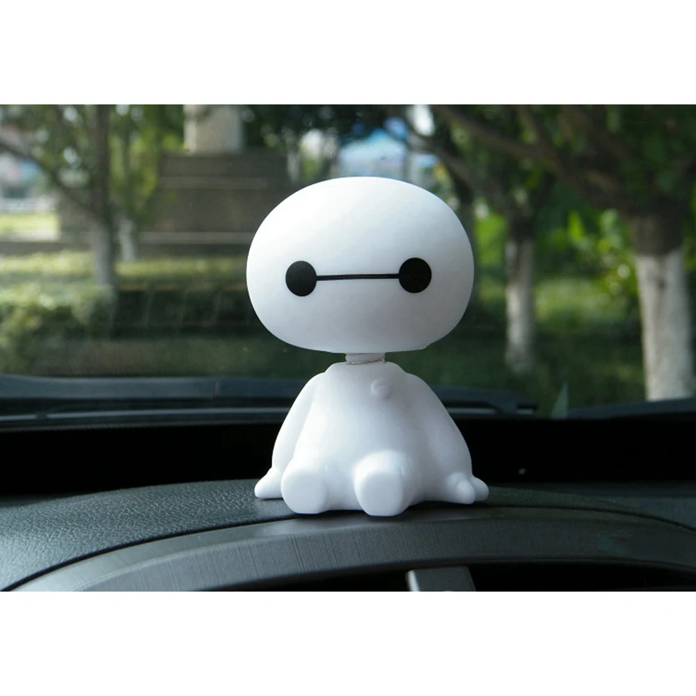 

Car Ornament Cute Shaking Head Baymax Robot Doll Automotive Decoration Auto Interior Dashboard Bobble Head Toys Accessories Gift