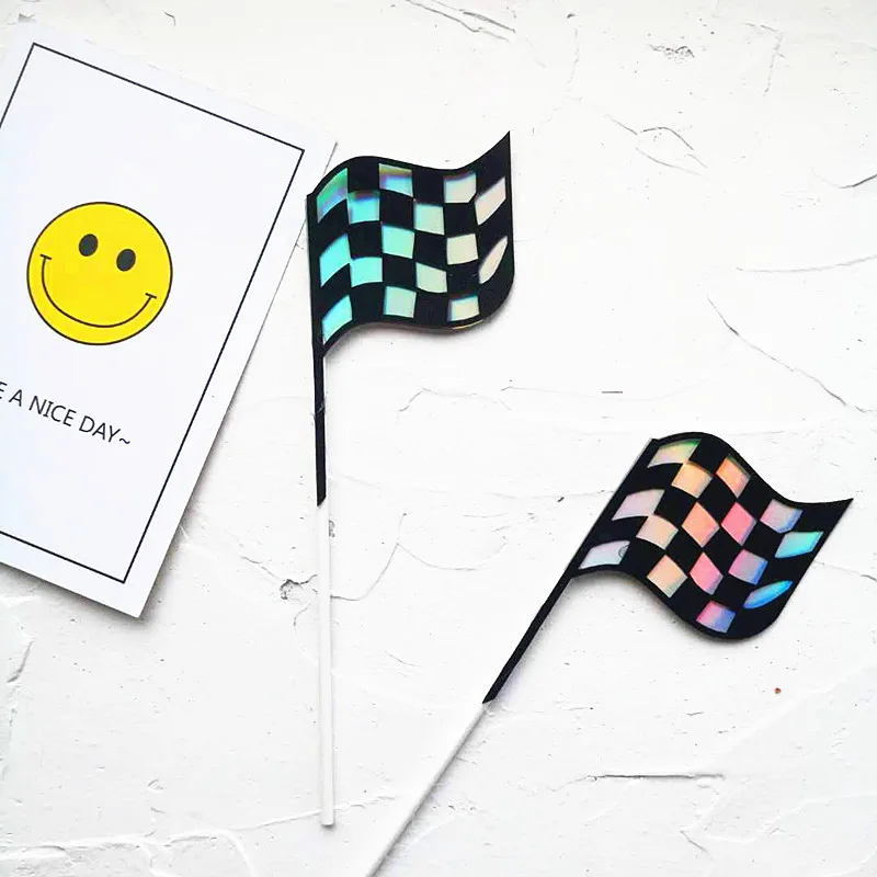 

Acrylic Two Cool Happy Birthday Cake Topper Cute F1 Flags Cupcake Topper For Boys Birthday Party Cake Decorations Baby Shower