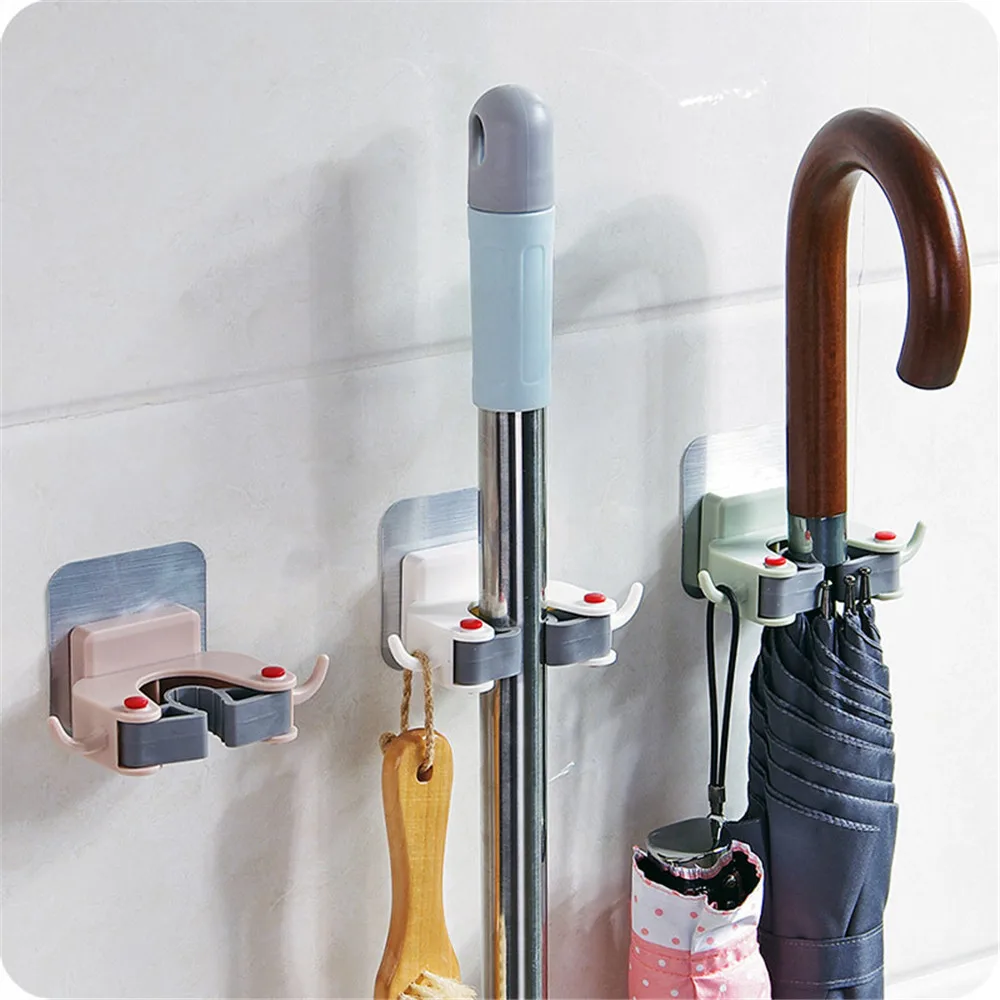 

Hanger Non-marking mop holder Multifunction Mop Organizer Wall Mounted Holder Brush Broom Hanger Kitchen Hook perchero Drop Ship