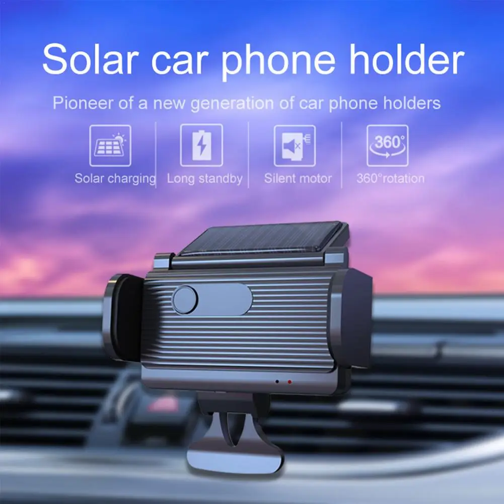 

Universal Car Phone Holder Auto-Sensing Air Inlets Mounting Adjustable Bracket Mobile Phone Stand Support Solar Energy Charging