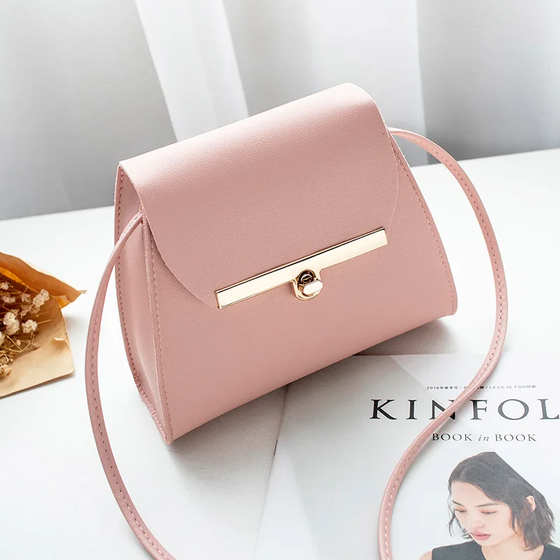 

1pcs New Simple Flap Shoulder PU Leather Bags for Wome Girls Pure Color Mini Messenger Chest Bag Crossbody Handbags Feminina