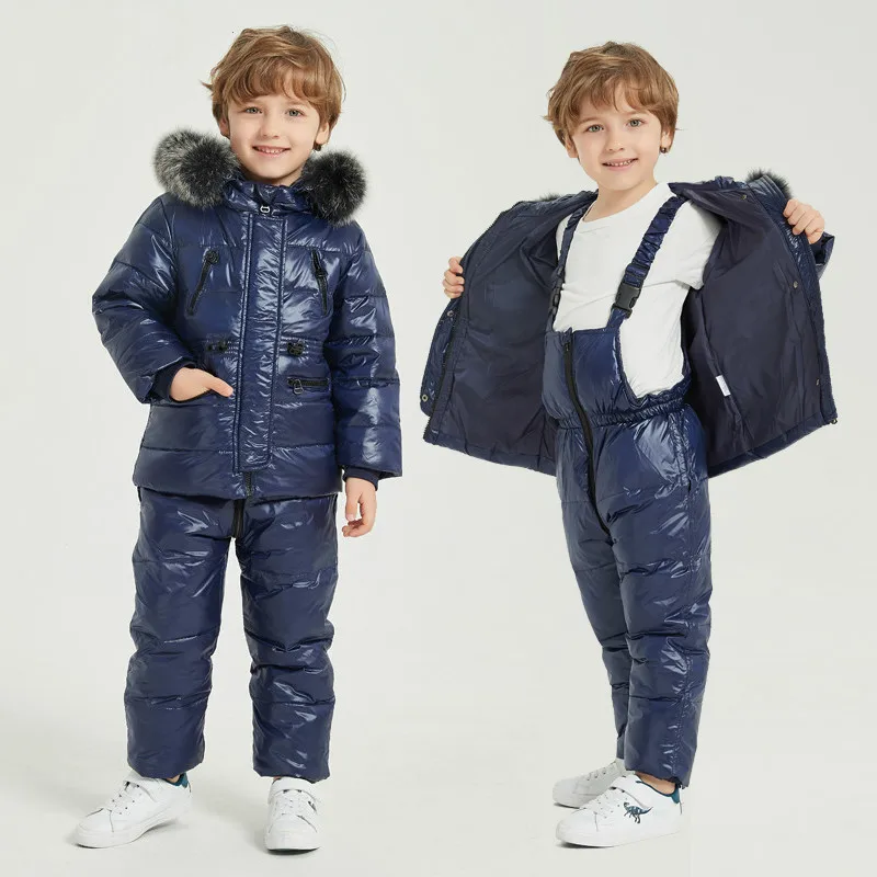 Childrens' Down Jacket Winter Jumpsuit for Children Baby girls  Coats Parka for Girls Baby Boys Snowsuit 2Pcs Baby Winter Set