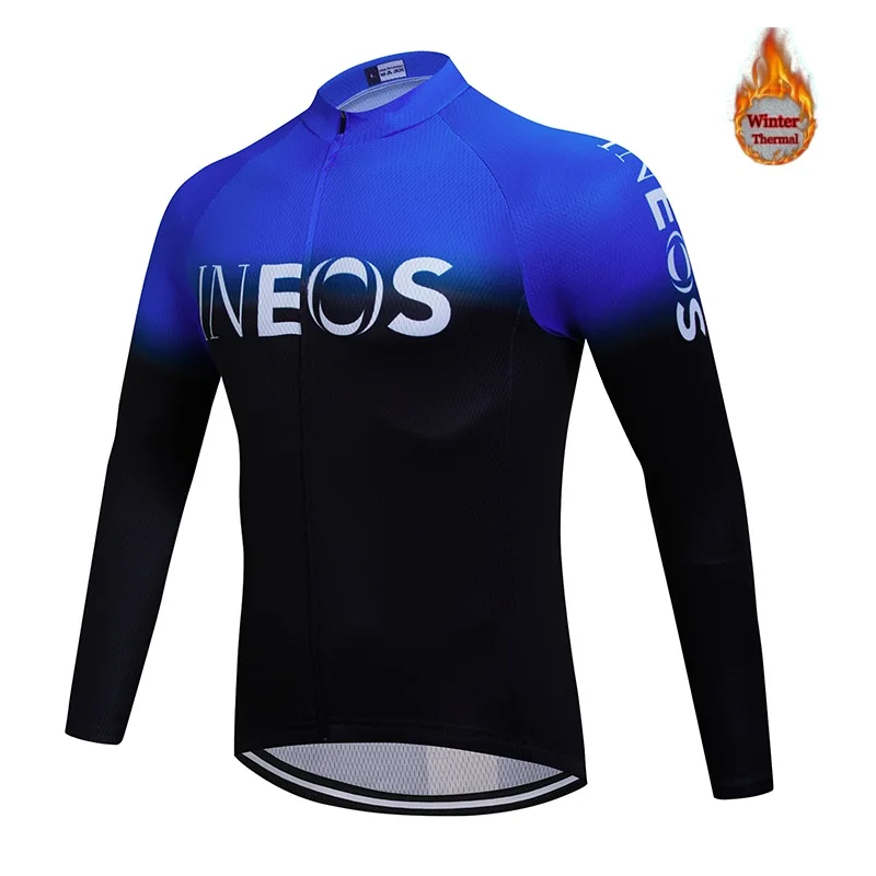 2019 INEOS высокое качество зимняя бархатная велосипедная Джерси с длинным рукавом