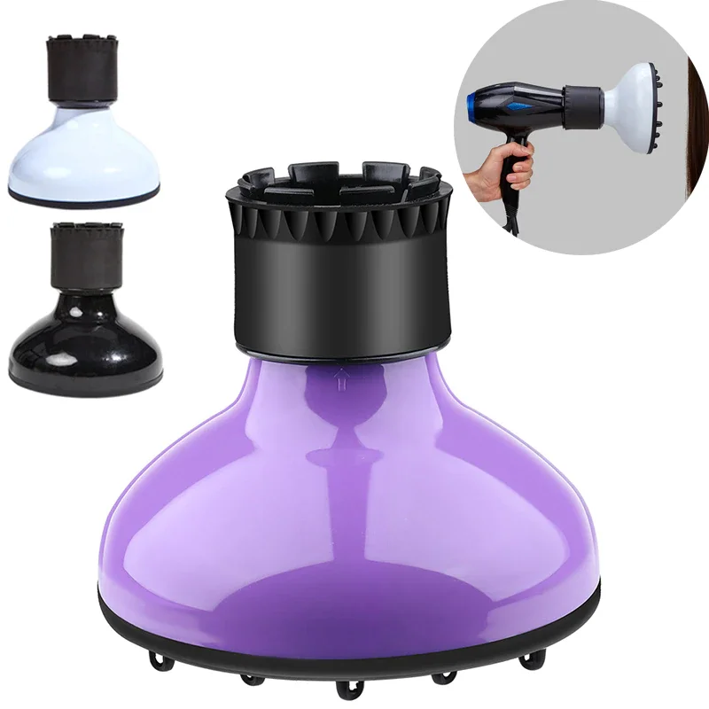 

Universal Dryer For Blowing Curly Hair Adjustable Air Volume Large Wind Hood Fxed Shape Dispersing Wind Drying Hair Fashion