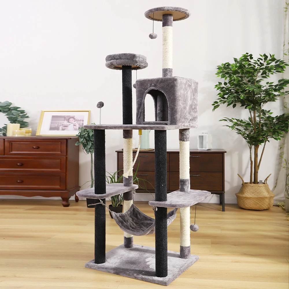 Домашняя, игрушечный домик для кошки, кровать, подвесная мышь, кошачье дерево, Когтеточка для питомца, котенок, альпинистский пост, сизаль, играющая игрушка для питомца