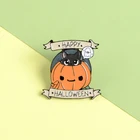 Значок на Хэллоуин со смайликом, тыквой, котенком, призраком, эмалированные булавки, броши, значки, значки для сумки, одежды, булавки для лацканов, ювелирные изделия, подарки для друзей