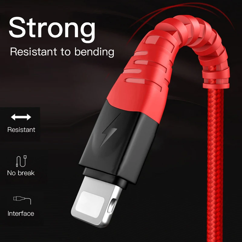 ! USB кабель ACCEZZ 3 в 1 прочный для быстрой зарядки мобильного телефона А iPhone 7 8 6 X XS XR
