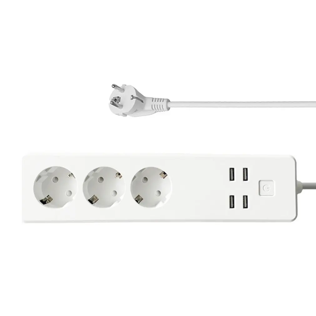 Wifi Smart Power Strip 4 EU Outlets Plug With USB Charging Port Timing App Voice Control Home Assistant | Электроника
