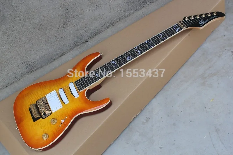Бесплатная доставка Высокое качество Pensa на заказ оранжевая электрогитара с