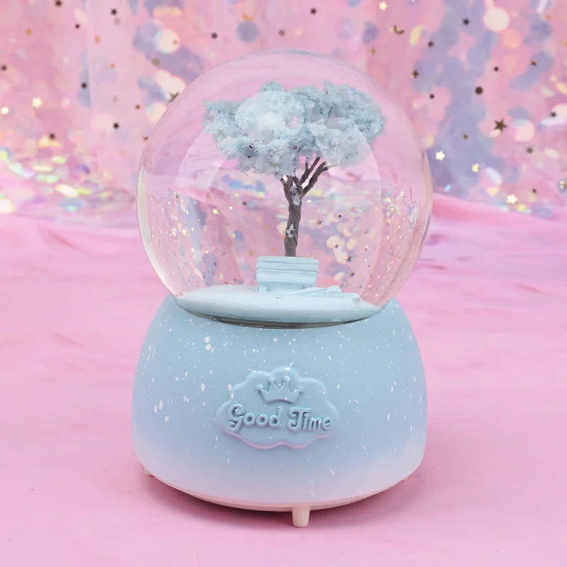 Рождественская музыкальная шкатулка вращающийся хрустальный шар со снежными