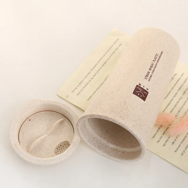 Кухонная Пшеничная солома с двойной изоляцией Подарочная кружка стакан крышкой